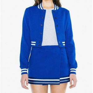 Terry Cropped Club Jacket / Skirt Set Large
